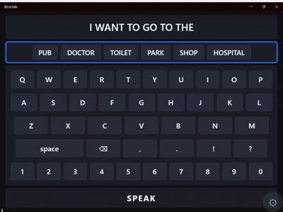 Animation: picking a predicted word from a row of suggestions